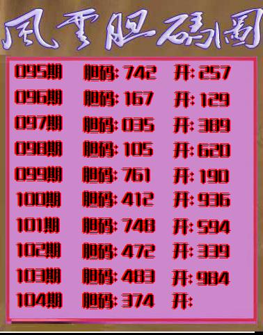 风云胆码图