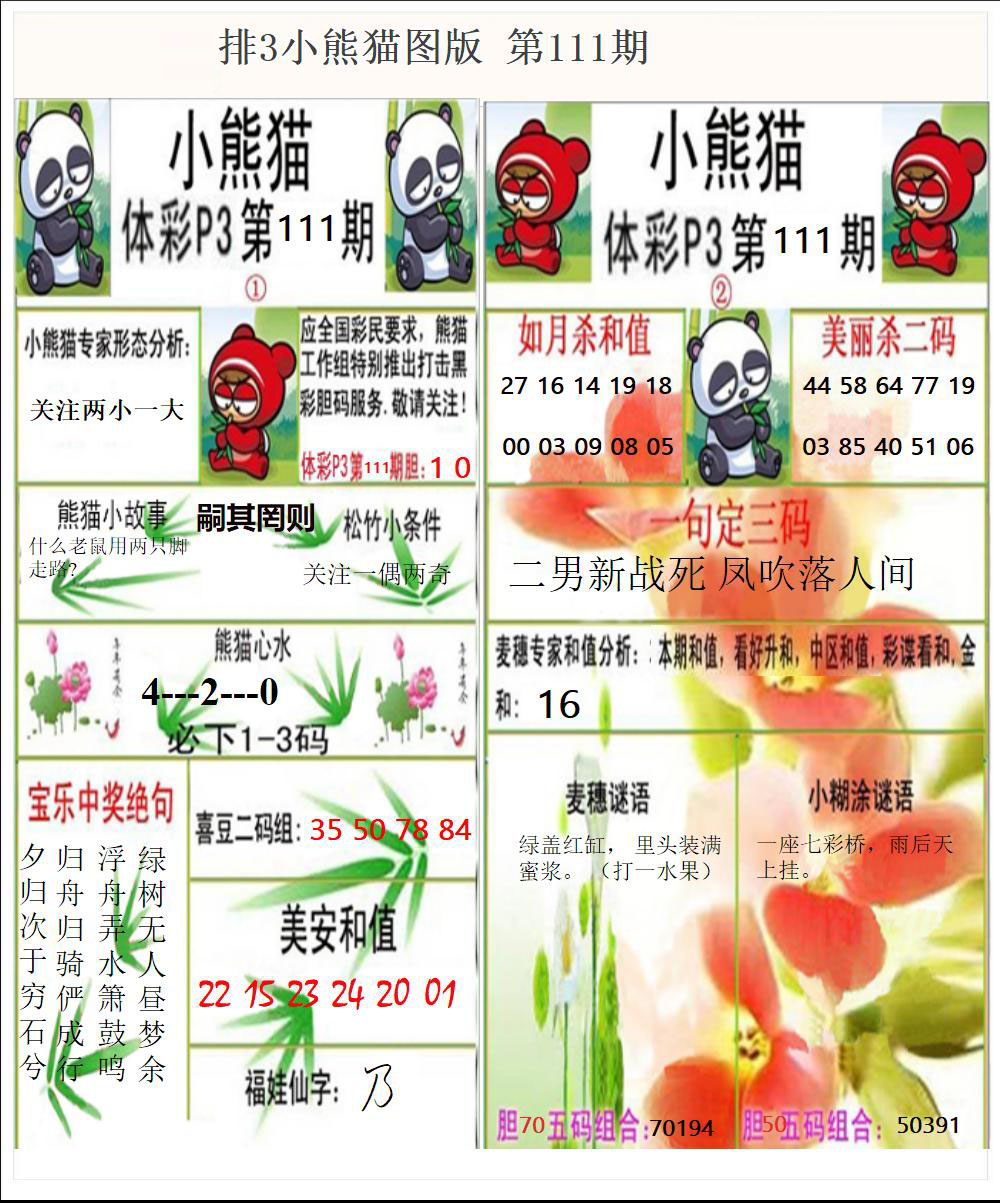 体彩小熊猫