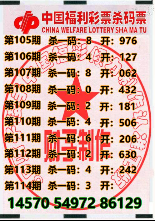 3D财子杀码票