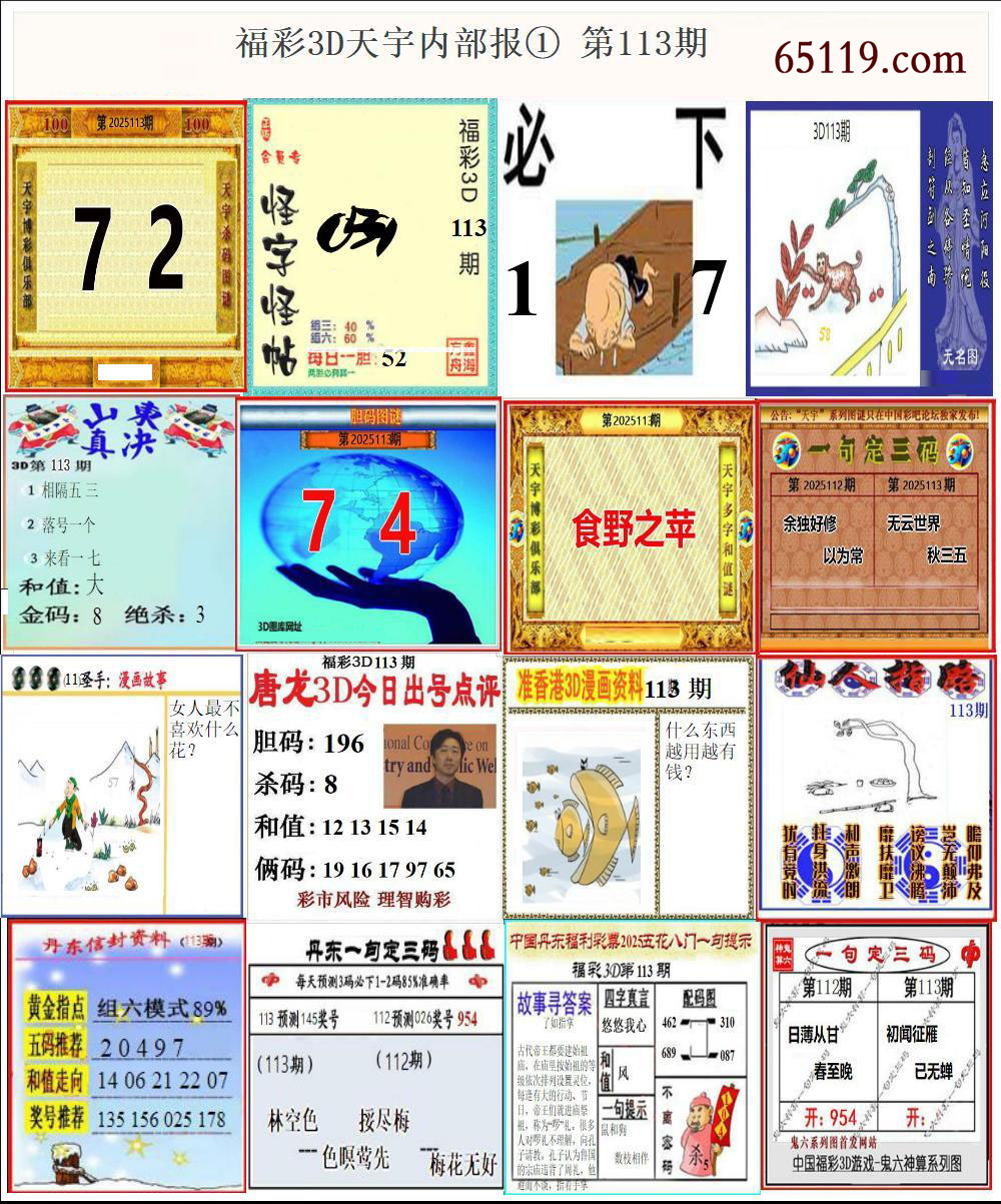 福彩3D天宇内部报①