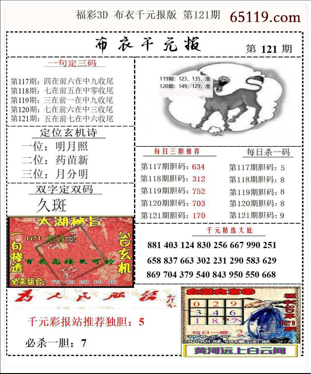 福彩3D布衣千元报